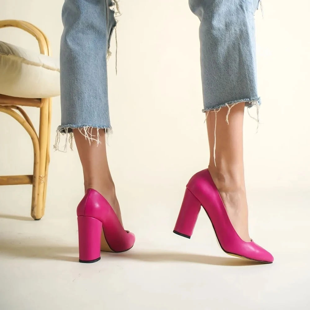 Big Size 34-45 Thick Heel Women Shoes Chunky Heel for Women Fashion Ladies Block Heel