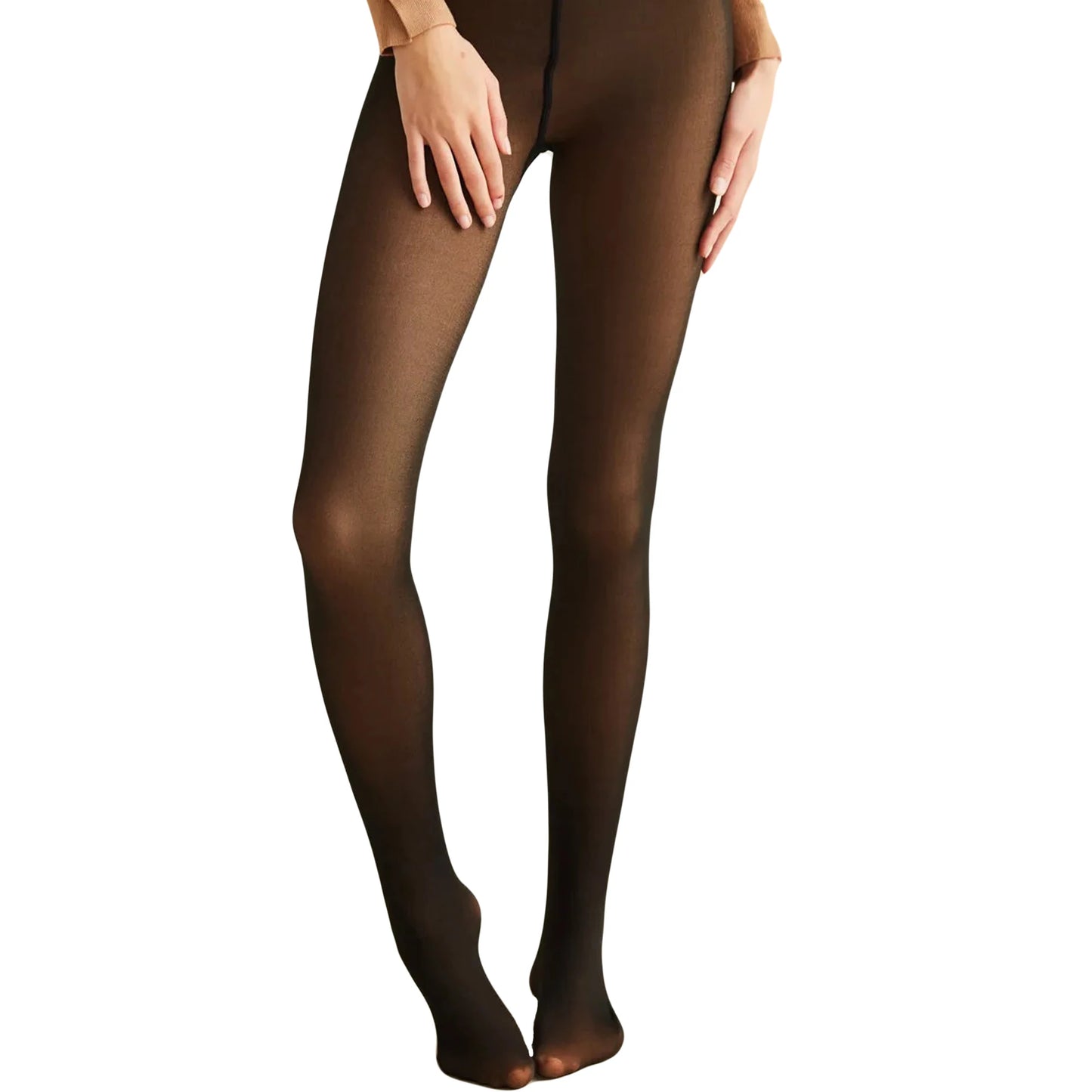 Fleece Lined Pantyhose Translucent Tights High Waisted Thermal Sheer Leggings 1 Pair
