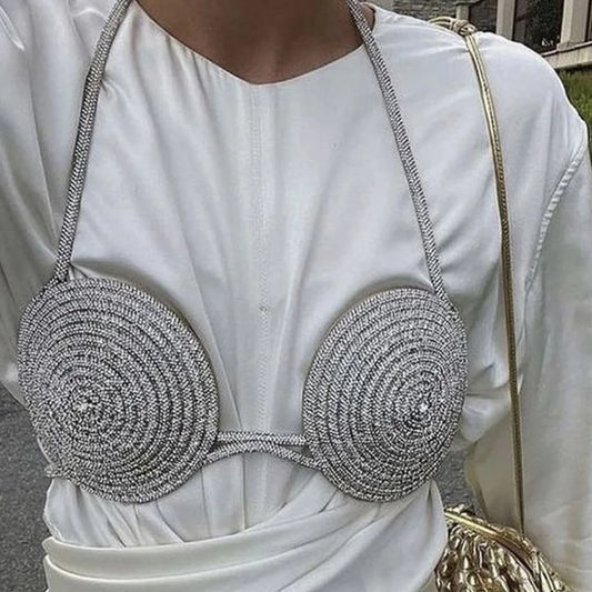 Rhinestone Body Chain Bra Harness Lingerie  Accessories Crystal  Bra Jewelry