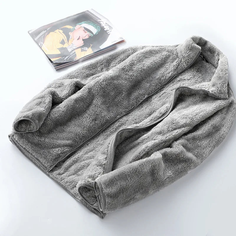 Thermal Fleece Jacket Men Women Outdoor Warm Sport Running Jacket Thick Soft Sweater Activewear