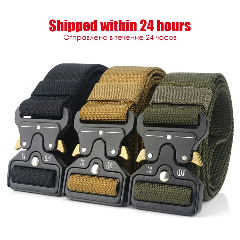 4.3cm Military Belt 1200D Strong Soft Nylon Wide Belt Rust-Proof Metal Buckle Tactical