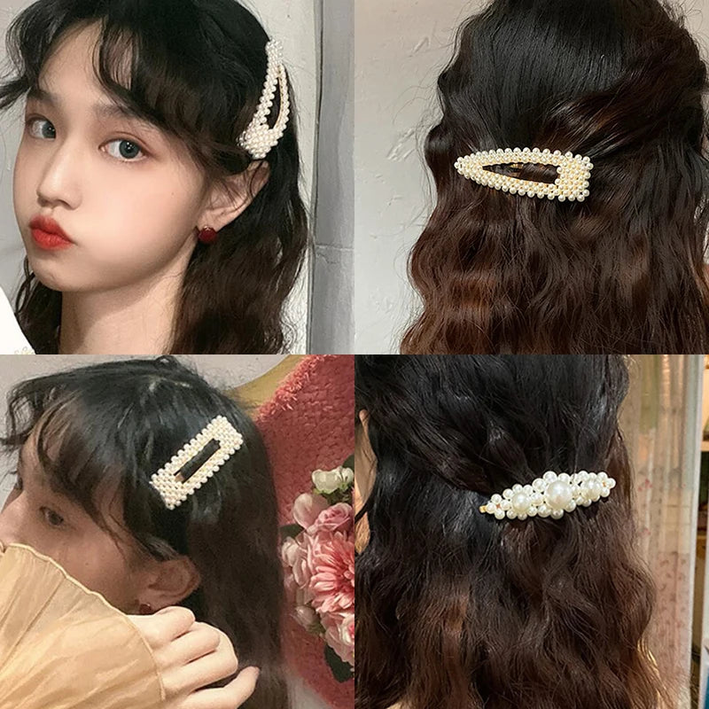 Simulated Pearl Hair Clips For Women Hairpins Geometric Hair Barrettes Fashion Hairgrip Hair Accessories