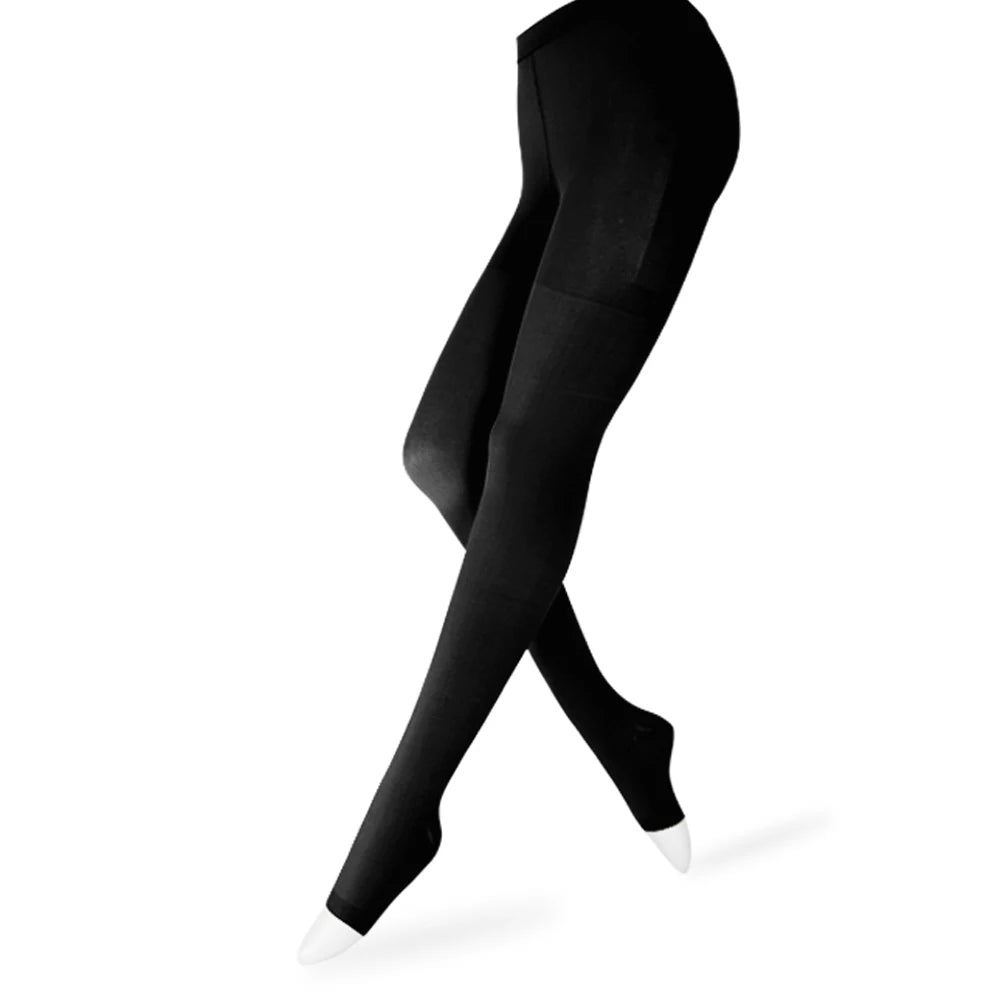 Medical 15-20 mmHg Compression Pantyhose, Waist High Open Toe Support Tights Stockings Anti Fatigue Travel Flight Soft Feel