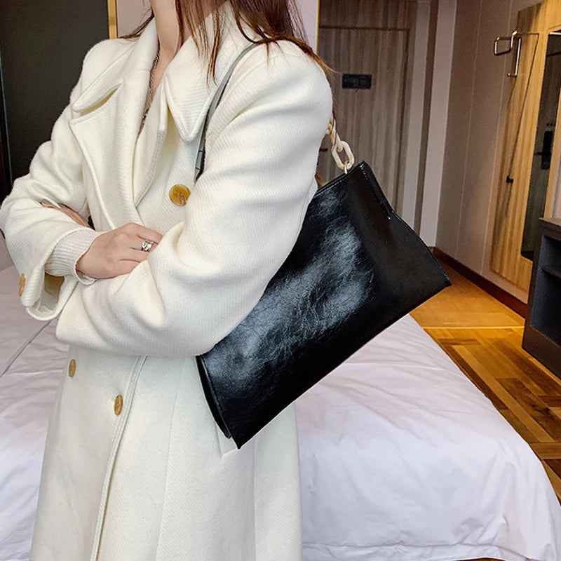 Designer Handbags Women Shoulder Bag Soft Synthetic Leather Crossbody Large Capacity Fashion Female Underarm Bags