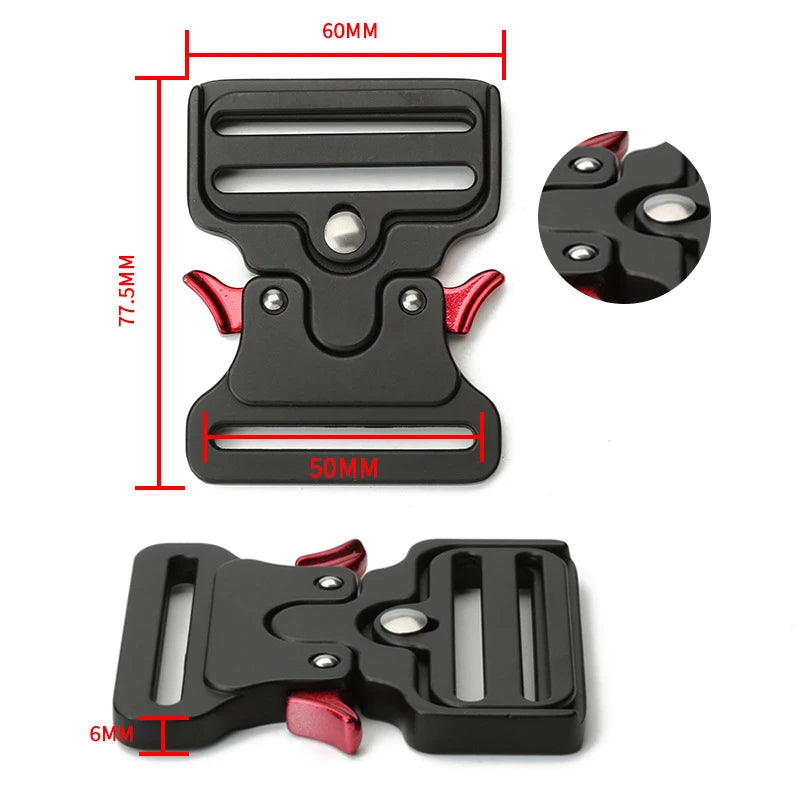 50mm Width Tactical Style Belt, Riggers Belt Heavy-duty Quick-release Zinc Alloy Buckle