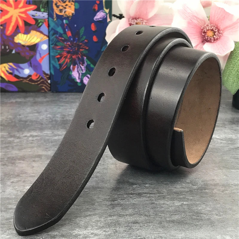 Retro Leather Belts Without Buckles 38MM Belt