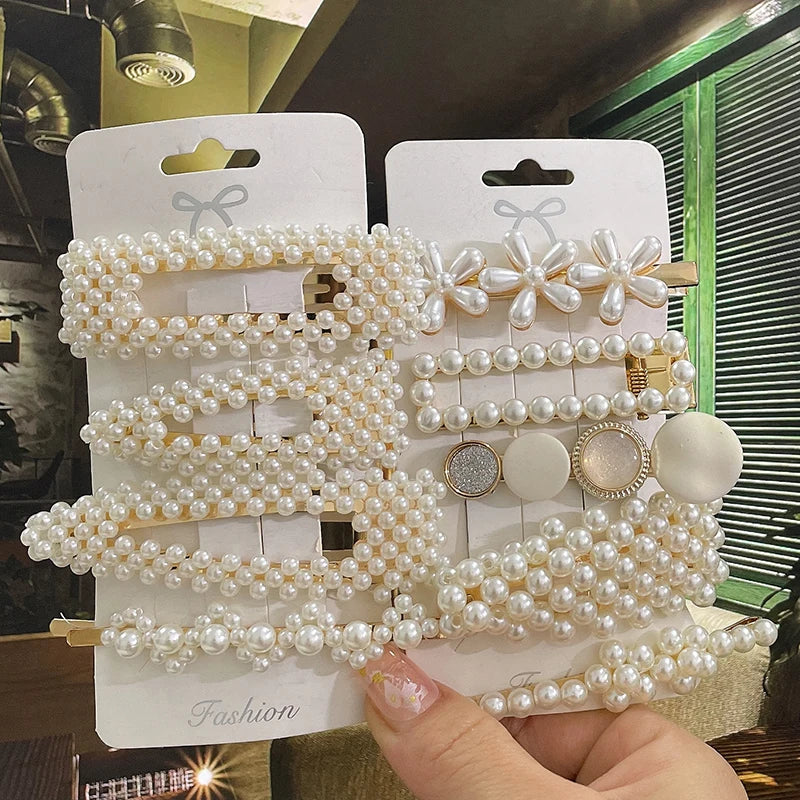 Simulated Pearl Hair Clips For Women Hairpins Geometric Hair Barrettes Fashion Hairgrip Hair Accessories