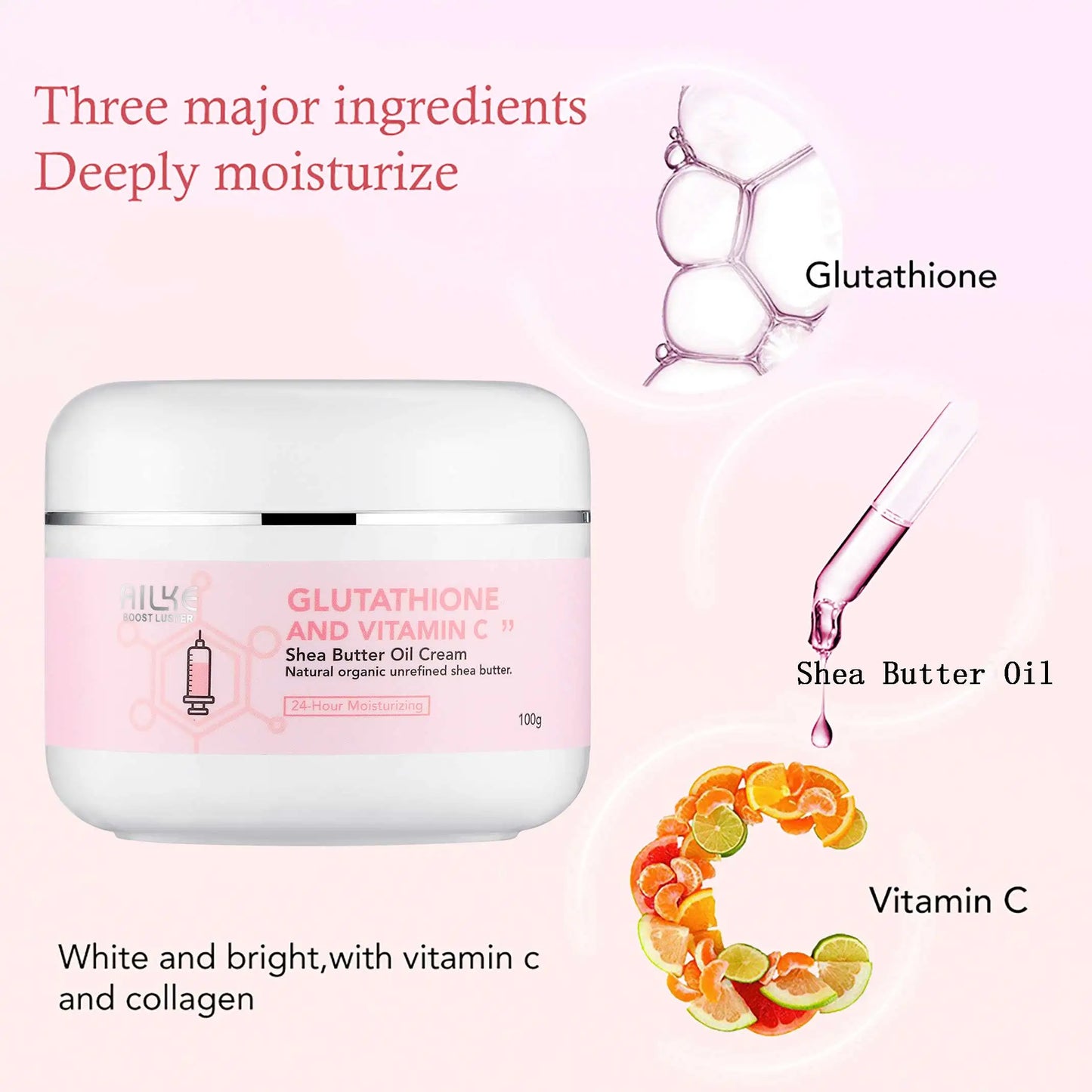 Lightening Cream, Suitable For Face And Body , Shea Butter Oil Natural Intense Hydrating Repair Cracked Skin