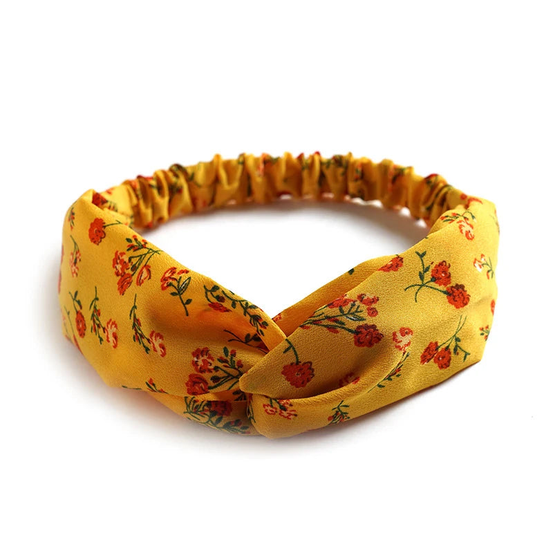 Fashion Women Summer Bohemian Hair Bands Print Headbands Vintage Cross Turban Bandage Bandanas Hair Bands Hair Accessories