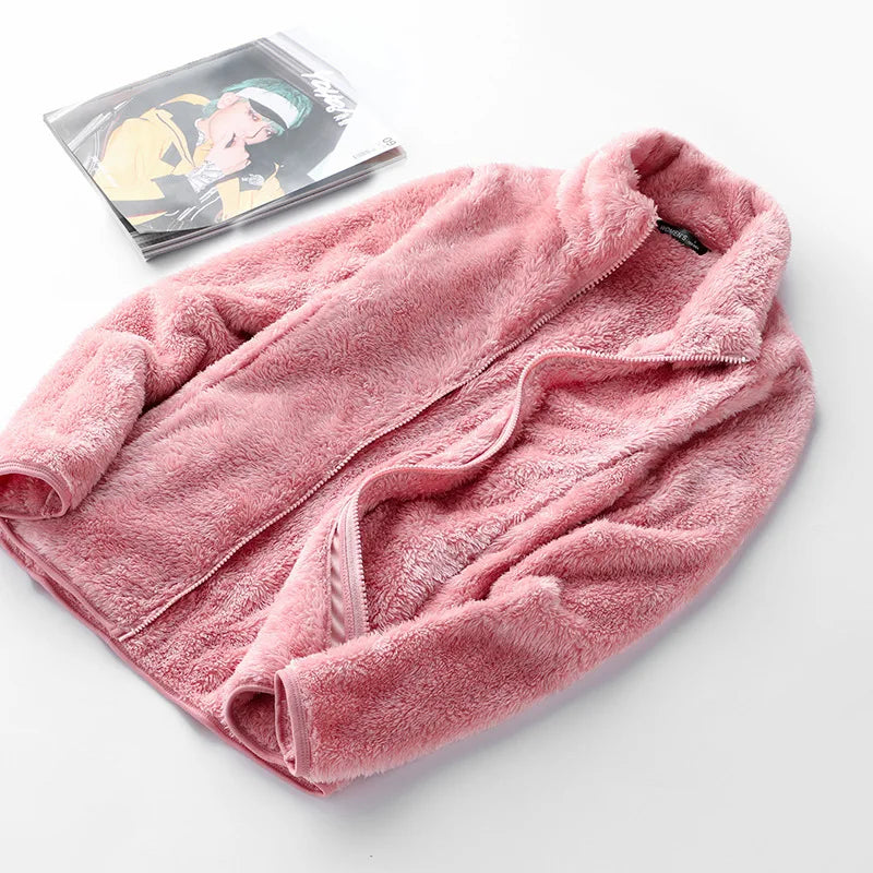 Thermal Fleece Jacket Men Women Outdoor Warm Sport Running Jacket Thick Soft Sweater Activewear