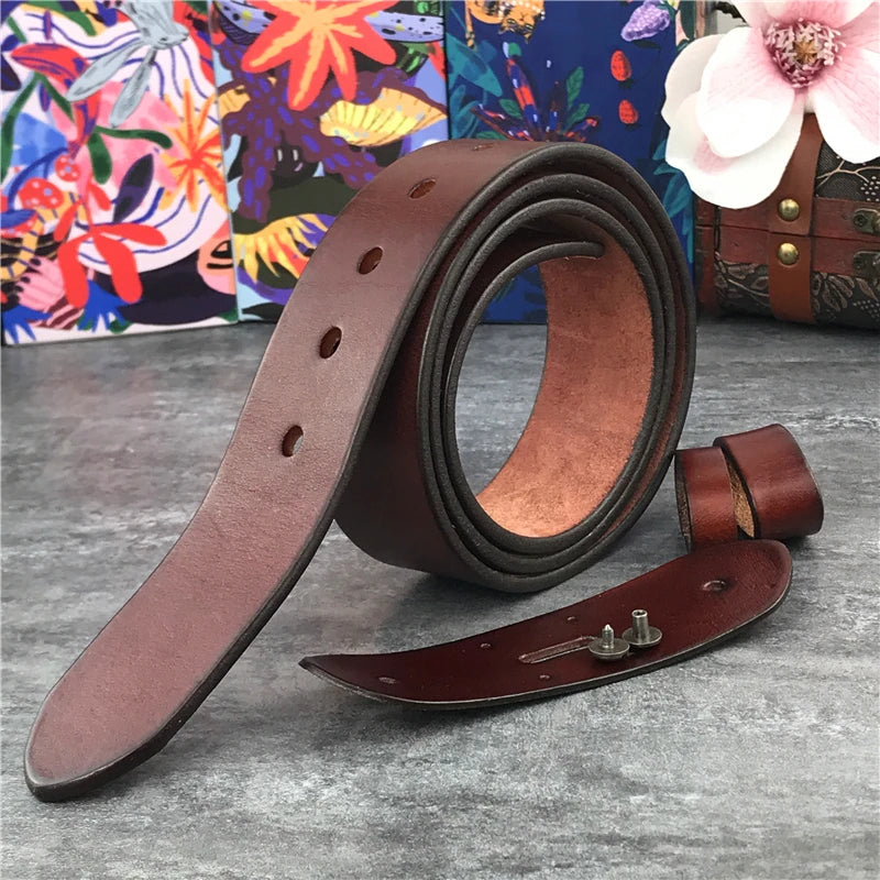Retro Leather Belts Without Buckles 38MM Belt