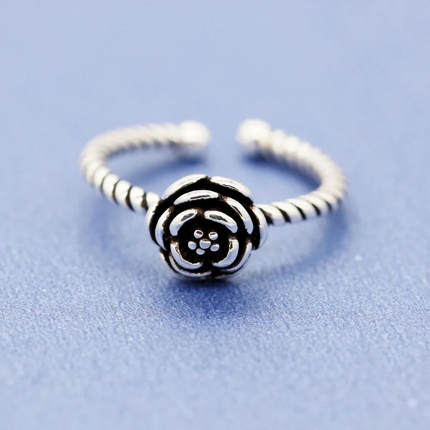 Adjustable Flower Rings with Stones