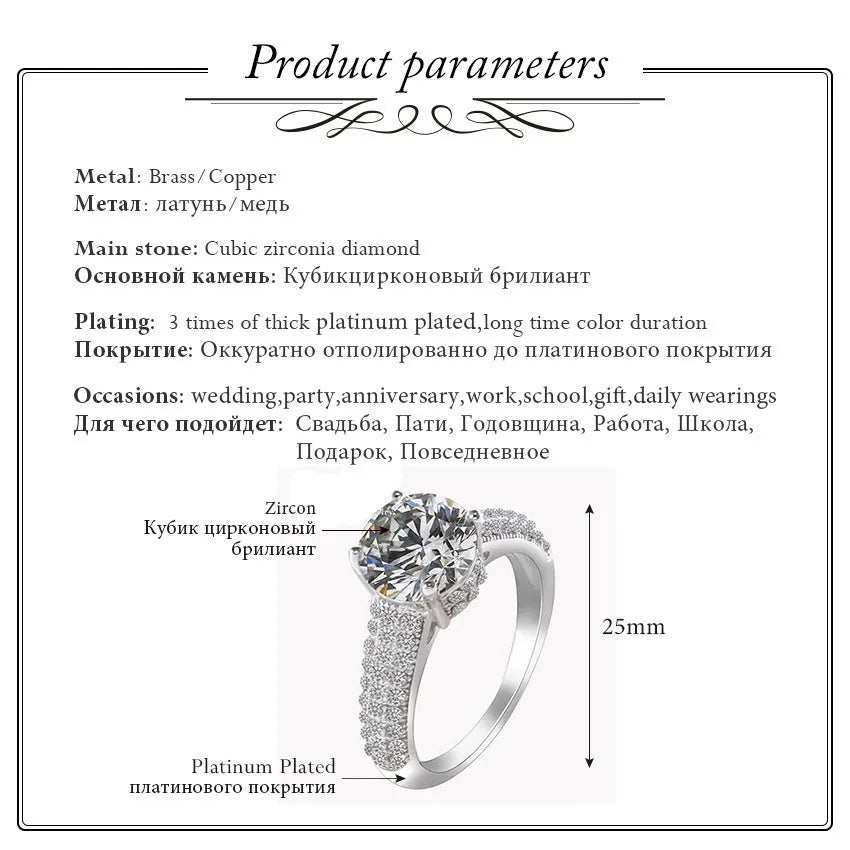 Fashion Jewelry White Cubic Zirconia Silver