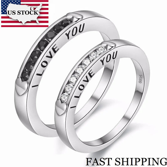 Couple Rings Silver Color Paired Ring