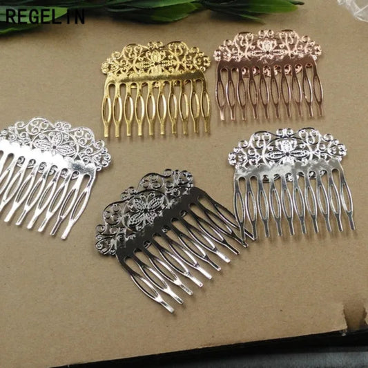 Vintage Fashion Teeth Comb Hair Jewelry Charm Women Flower Hairpin Hairclips Barrettes Hair Wear Accessories