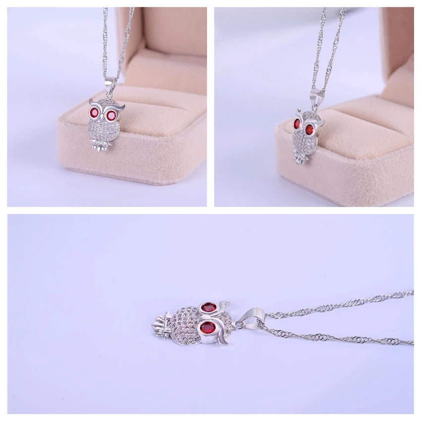 Anime Necklace Pendant Statement Necklace Owl Pendant Silver Jewelry