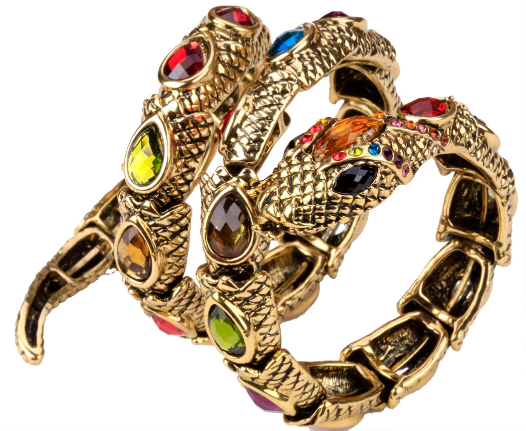 Stretch Snake Bracelet Armlet Upper Arm Cuff  Women  Crystal Bangle Jewelry Gold Silver Color