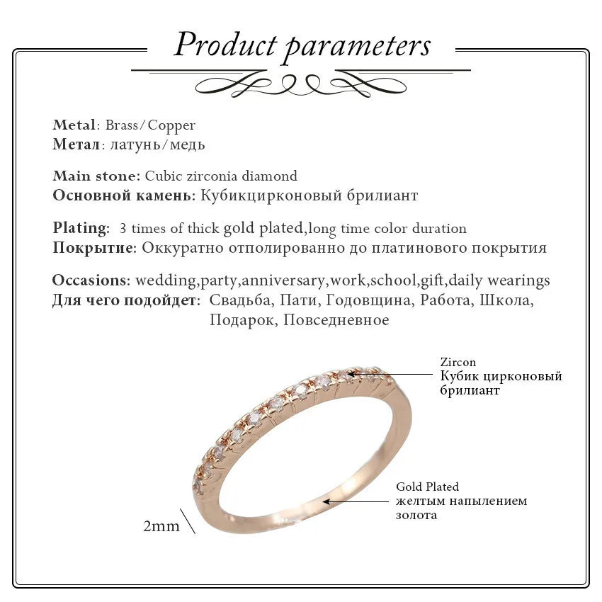 Rose Gold Color Cubic Zirconia Ring