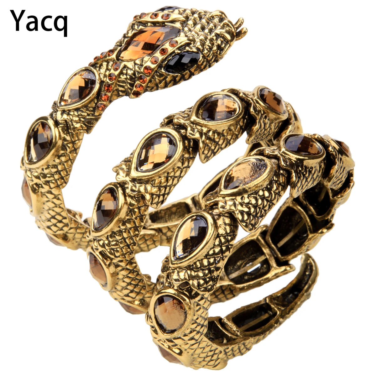 Stretch Snake Bracelet Armlet Upper Arm Cuff  Women  Crystal Bangle Jewelry Gold Silver Color