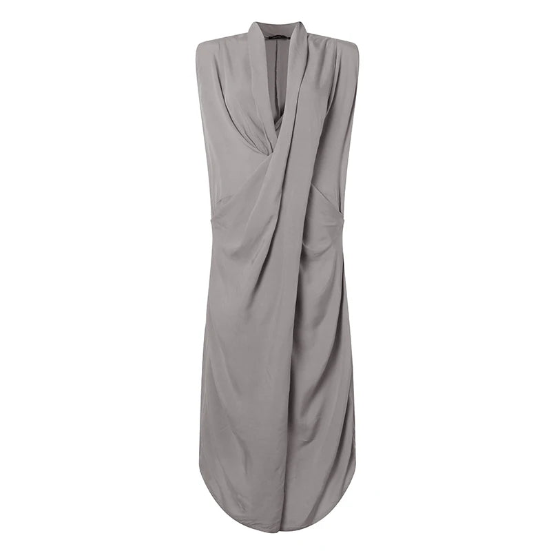 Oversize Asymmetrical Maxi Dress Summer Women's Sundress Female V Neck