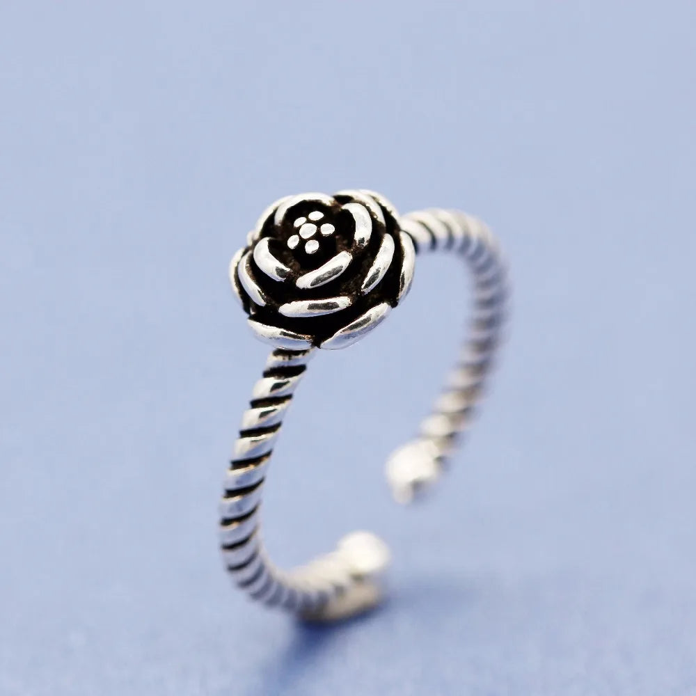 Adjustable Flower Rings with Stones