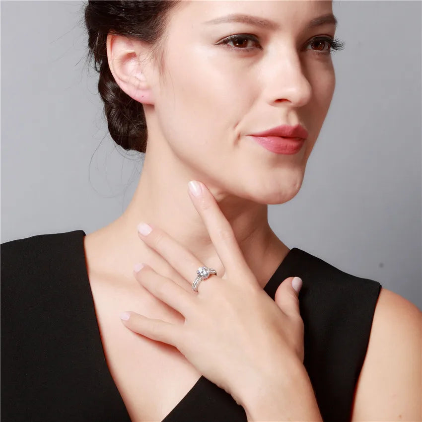 Fashion Jewelry White Cubic Zirconia Silver