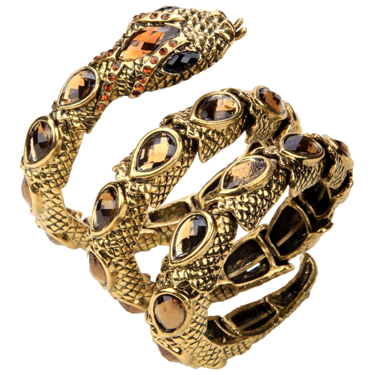 Stretch Snake Bracelet Armlet Upper Arm Cuff  Women  Crystal Bangle Jewelry Gold Silver Color