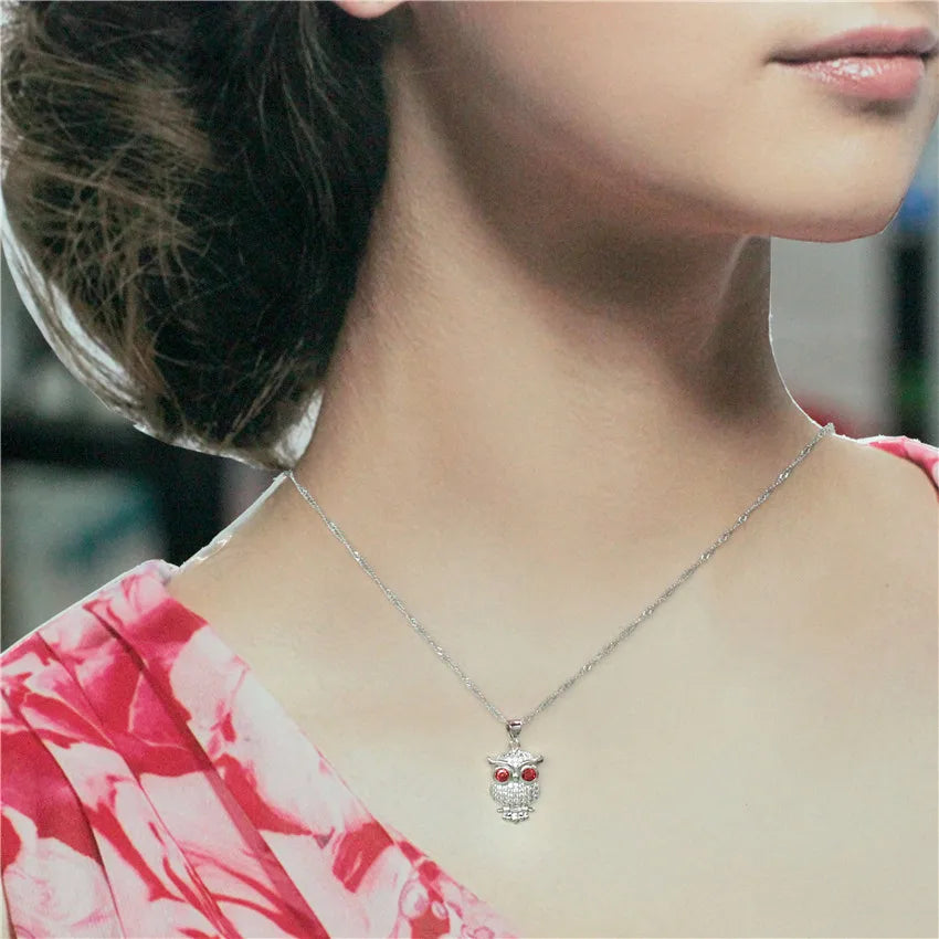 Anime Necklace Pendant Statement Necklace Owl Pendant Silver Jewelry