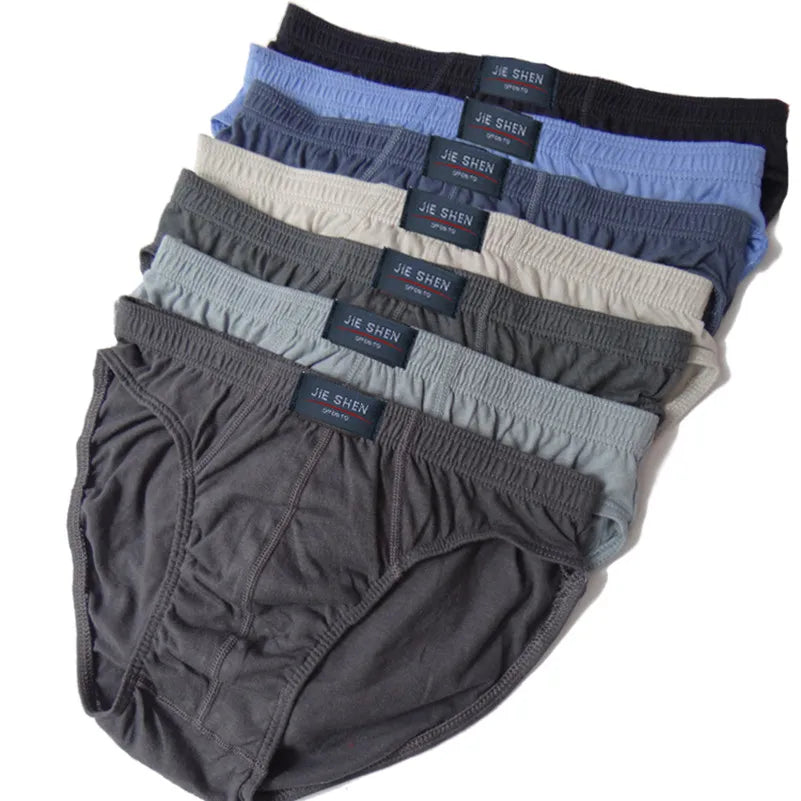 100% Cotton Briefs Mens Comfortable Underpants Man Underwear M/L/XL/2XL/3XL/4XL/5XL 5pcs/Lot