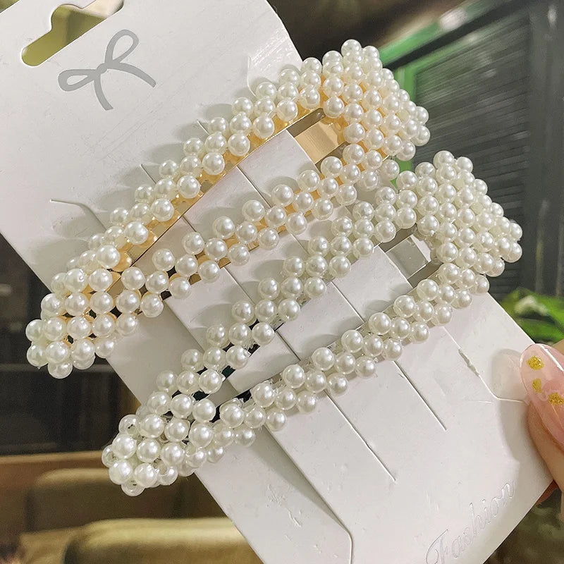Simulated Pearl Hair Clips For Women Hairpins Geometric Hair Barrettes Fashion Hairgrip Hair Accessories