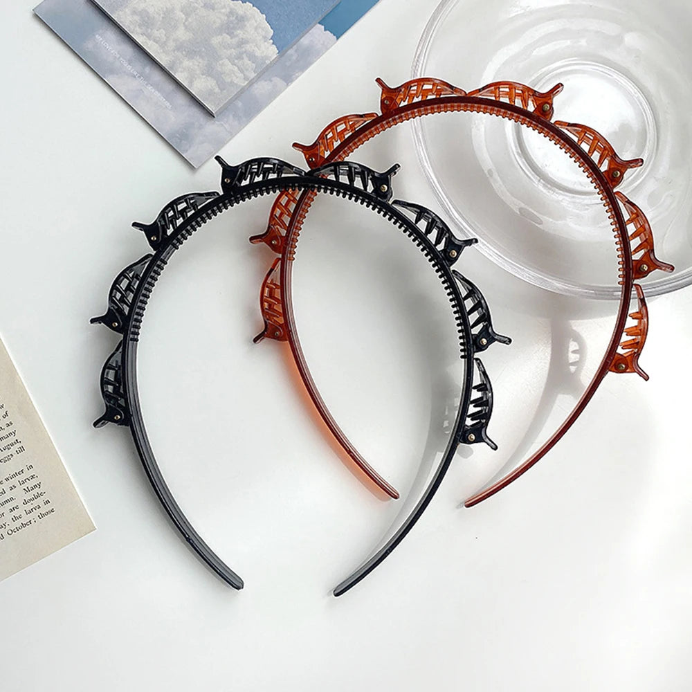 Double Bangs Hairstyle Hair Clips Hairpin Head Hoop Twist Plait Clip Front Hairclips Hair Hoop Women Headband Headwear