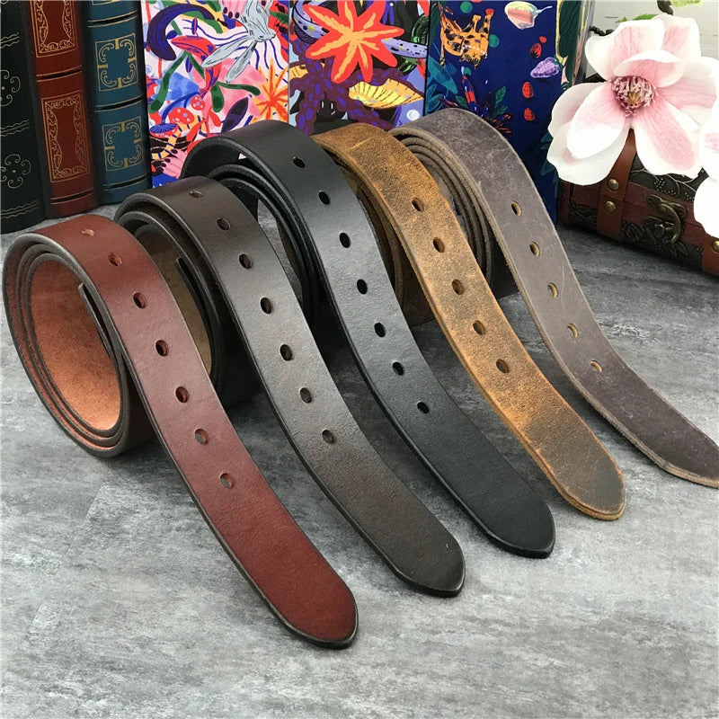 Retro Leather Belts Without Buckles 38MM Belt