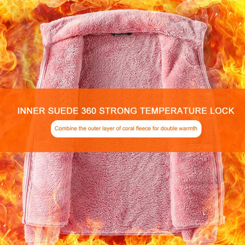Thermal Fleece Jacket Men Women Outdoor Warm Sport Running Jacket Thick Soft Sweater Activewear