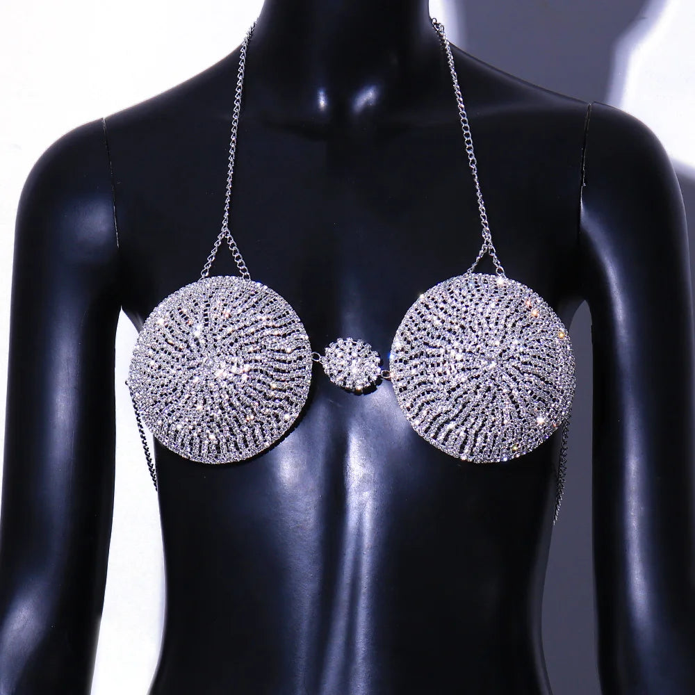 Rhinestone Body Chain Bra Harness Lingerie  Accessories Crystal  Bra Jewelry