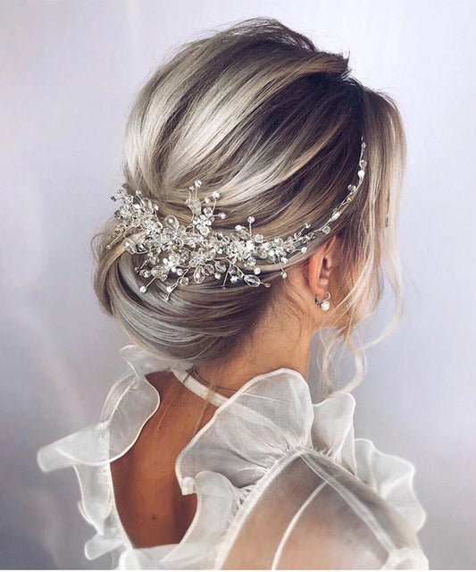 Vintage Rose Gold Silver Gold Black Hair Accessories Headwear Shiny Crystal Hair Comb Elegant