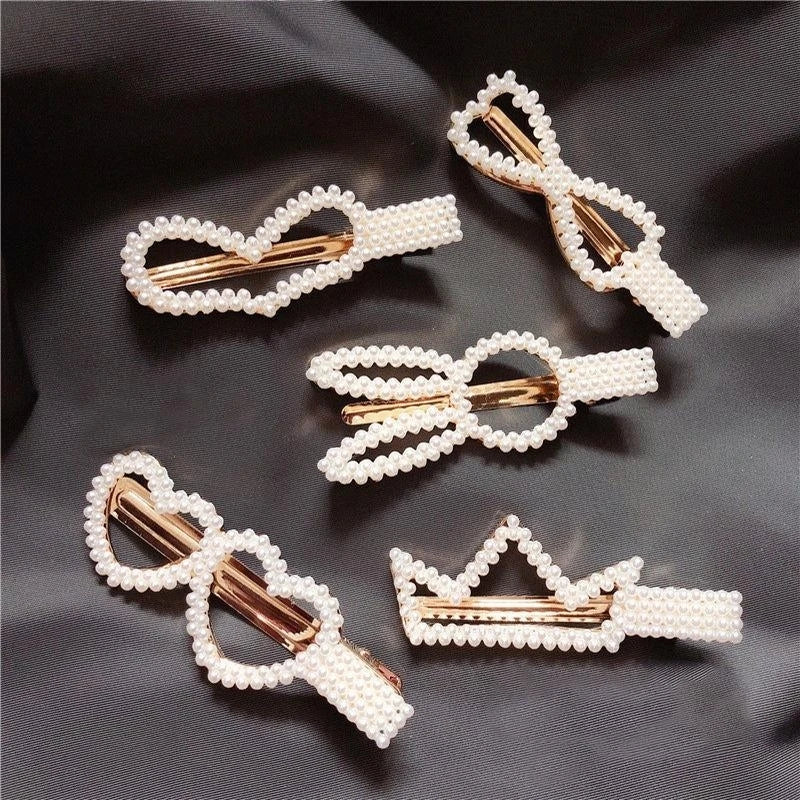 Simulated Pearl Hair Clips For Women Hairpins Geometric Hair Barrettes Fashion Hairgrip Hair Accessories