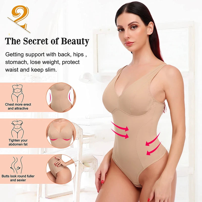 Slimming  Bodysuit  Body Shaper Waist Trainer  Shapewear  with Padded Bra