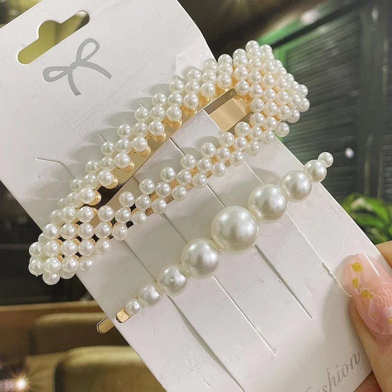 Simulated Pearl Hair Clips For Women Hairpins Geometric Hair Barrettes Fashion Hairgrip Hair Accessories