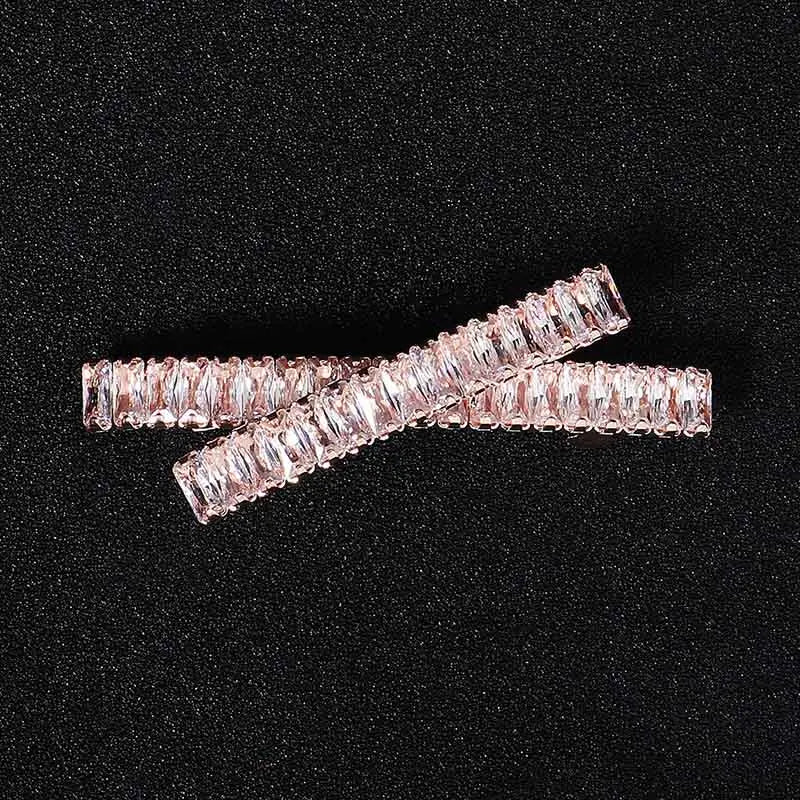 Fashion Barrette Cubic Zirconia Leaf Hair Clips for Women Accessories Hair Jewelry Headpiece