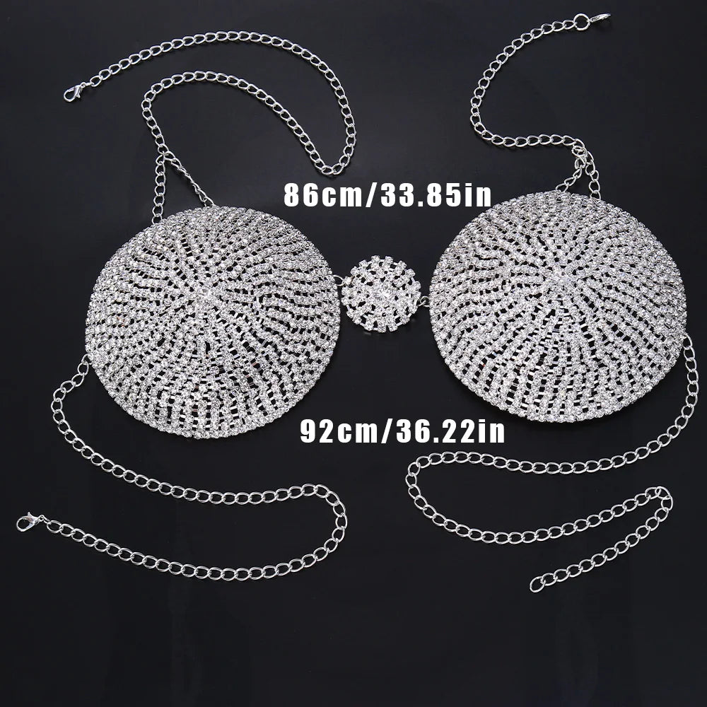 Rhinestone Body Chain Bra Harness Lingerie  Accessories Crystal  Bra Jewelry