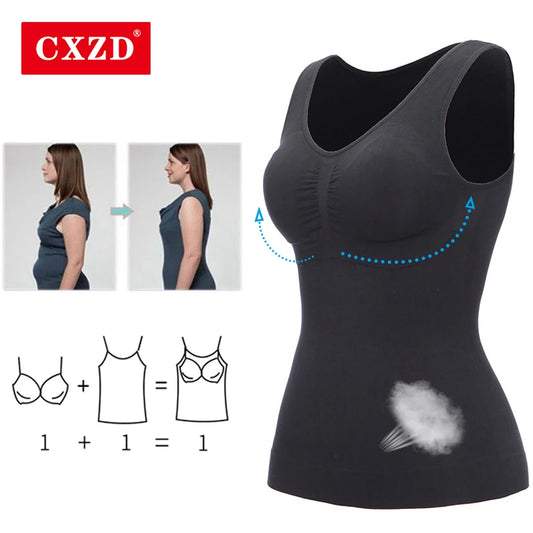 Women's Shaper Slim Up Lift Plus Size Bra Tank Top Body Shaper Removable Shaper Underwear Slimming Vest Corset Shapewear