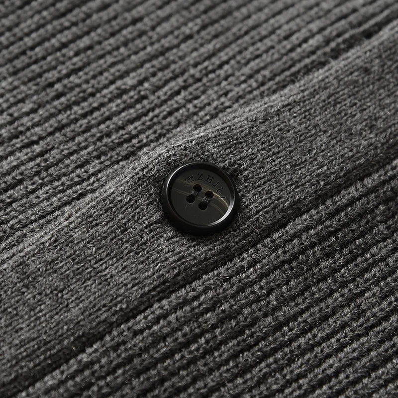 Shawl Collar Cardigan Sweater Slim Fit Cable Knit Button up  Merino Wool Sweater