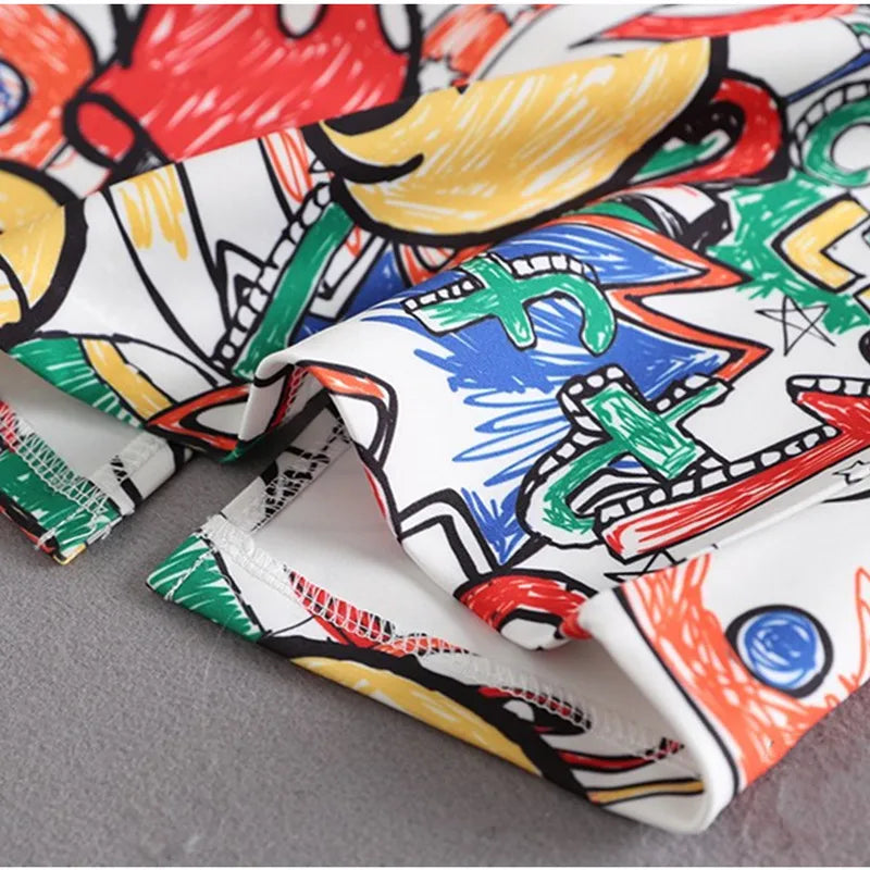 Women's Pencil Skirt High Waist Slim Skirts Print  Large Size Cartoon Summer