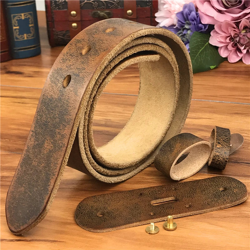 Retro Leather Belts Without Buckles 38MM Belt