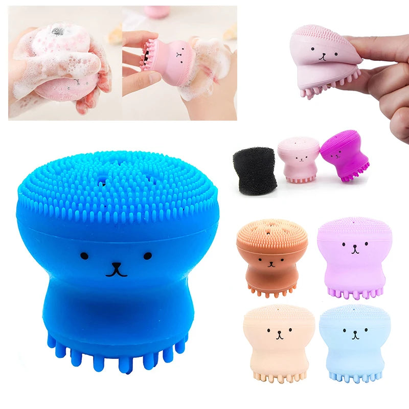 Octopus Shape Silicone Face Cleansing Brush Face Washing Product Pore Cleaner Exfoliator Face Brush Washing face Brush Skin Care