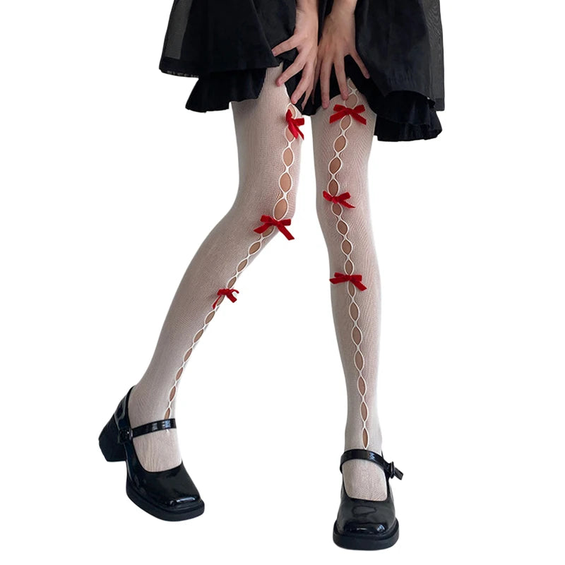 Sexy Lace Stockings with Bow Detailing for Women s Night Out Clubwear Date