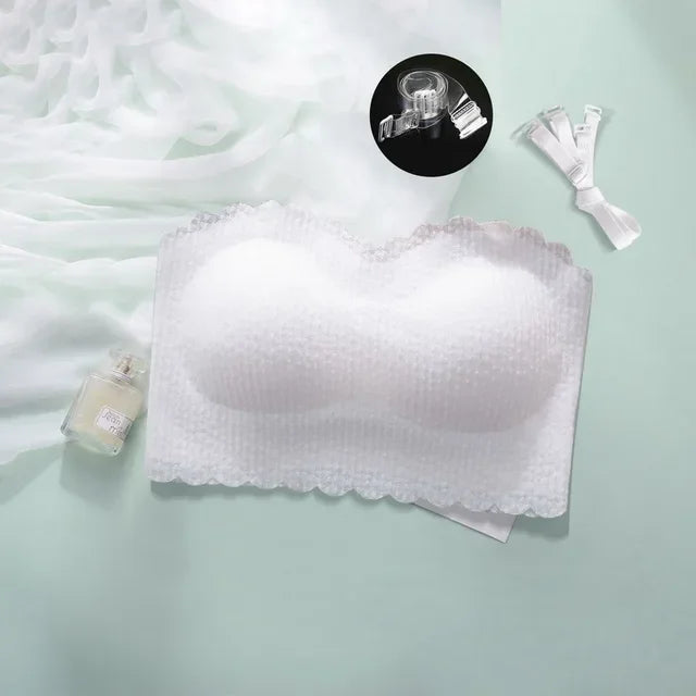 Seamless Women Tube Top Push Up Bandeau Bra Strapless