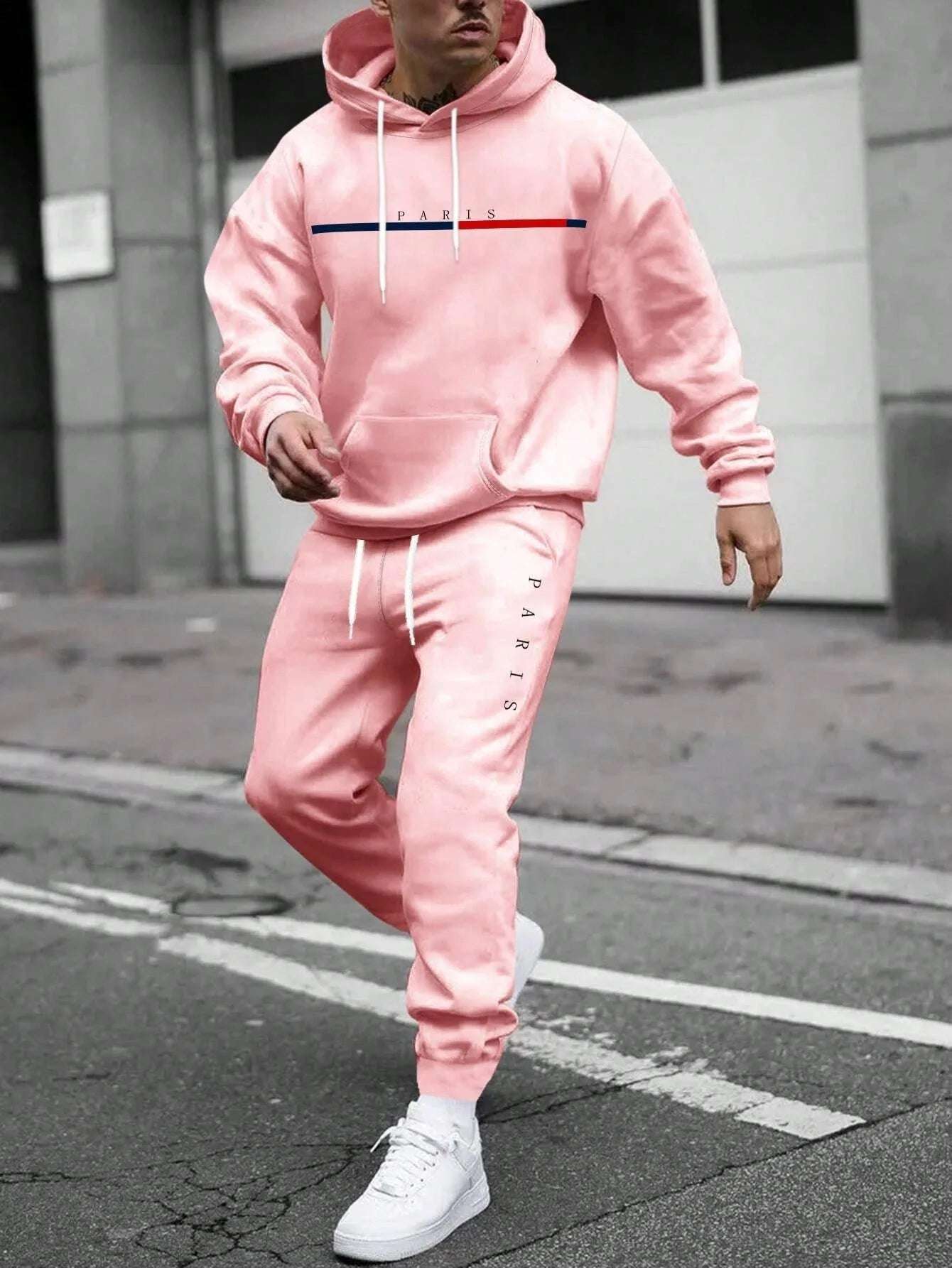 Autumn Winter Two Piece Set for men Drawstring Women's Tracksuit Hooded Suit Quality Comfortable Casual Pullover Fashion Daily