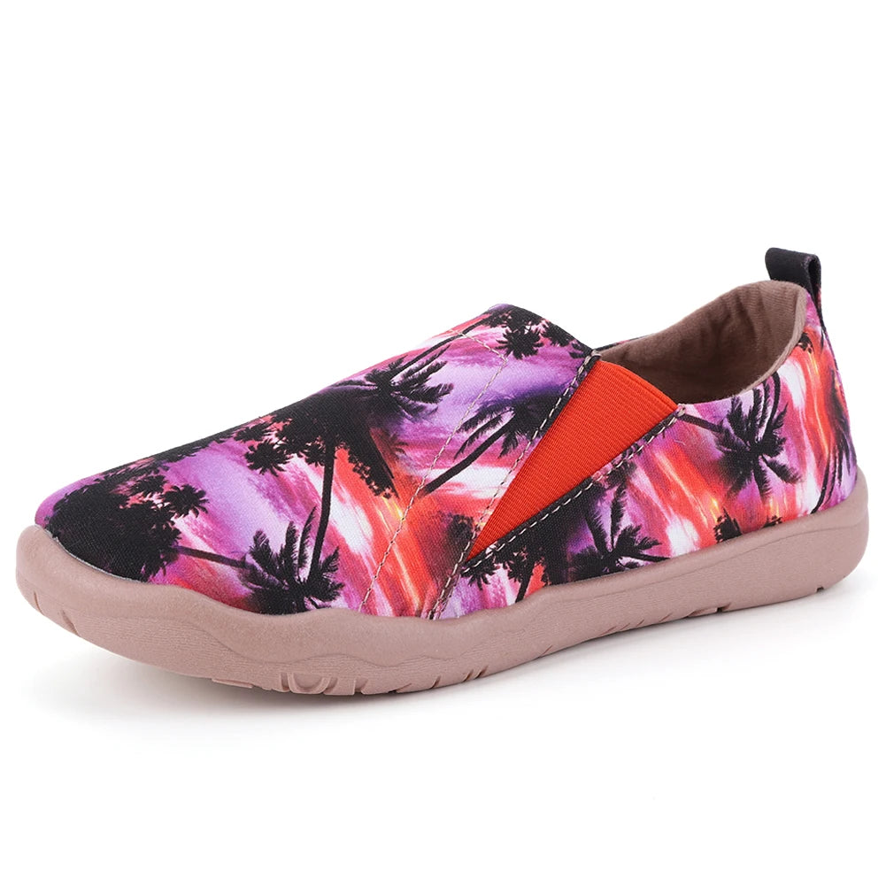 Art Painted Loafers Canvas Walking Shoes Anti Slip Slip On Flats Breathable Lightweight Walking Loafers