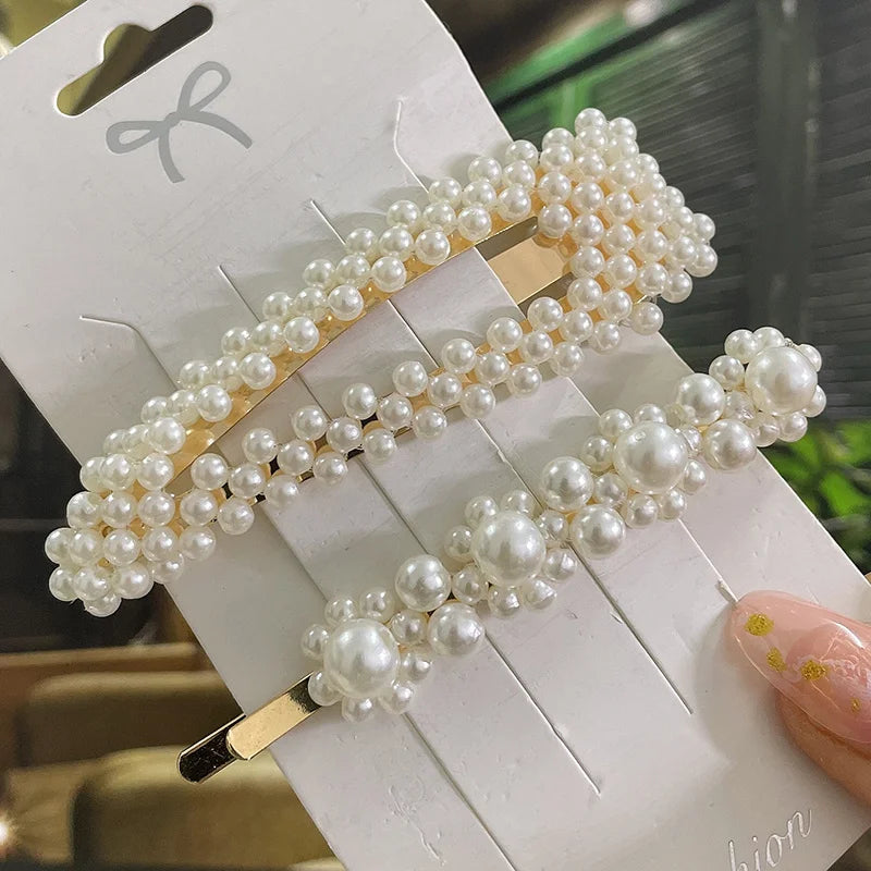 Simulated Pearl Hair Clips For Women Hairpins Geometric Hair Barrettes Fashion Hairgrip Hair Accessories